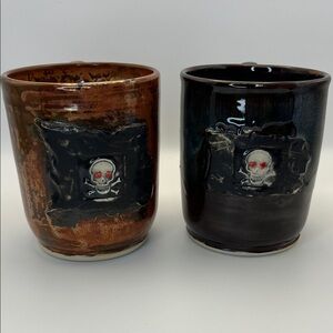 Skull Design Ceramic Mugs Set